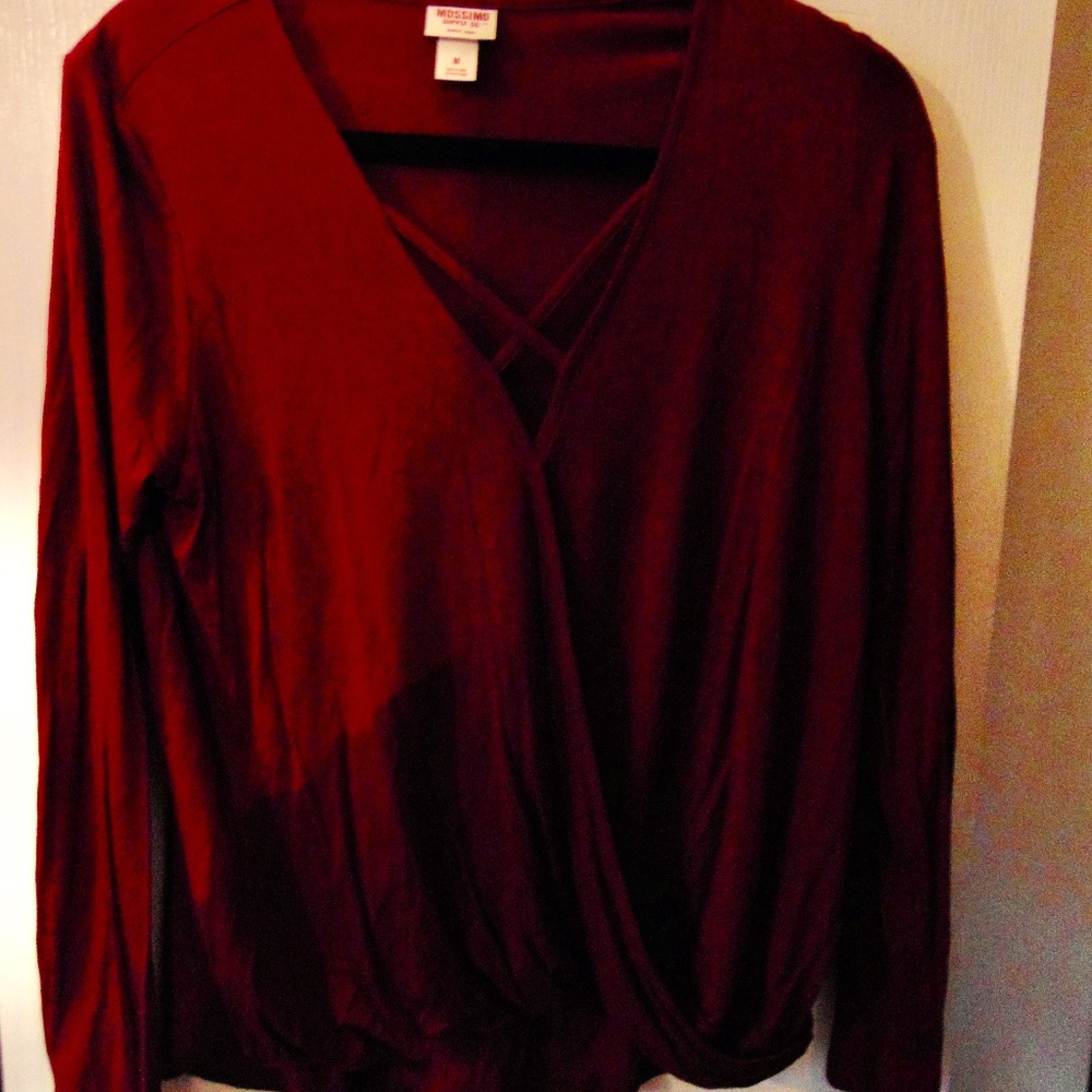 Red Wine Long Sleeve Top